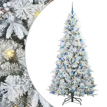 vidaXL Artificial Hinged Christmas Tree White 210 cm PE and PVC - 51523