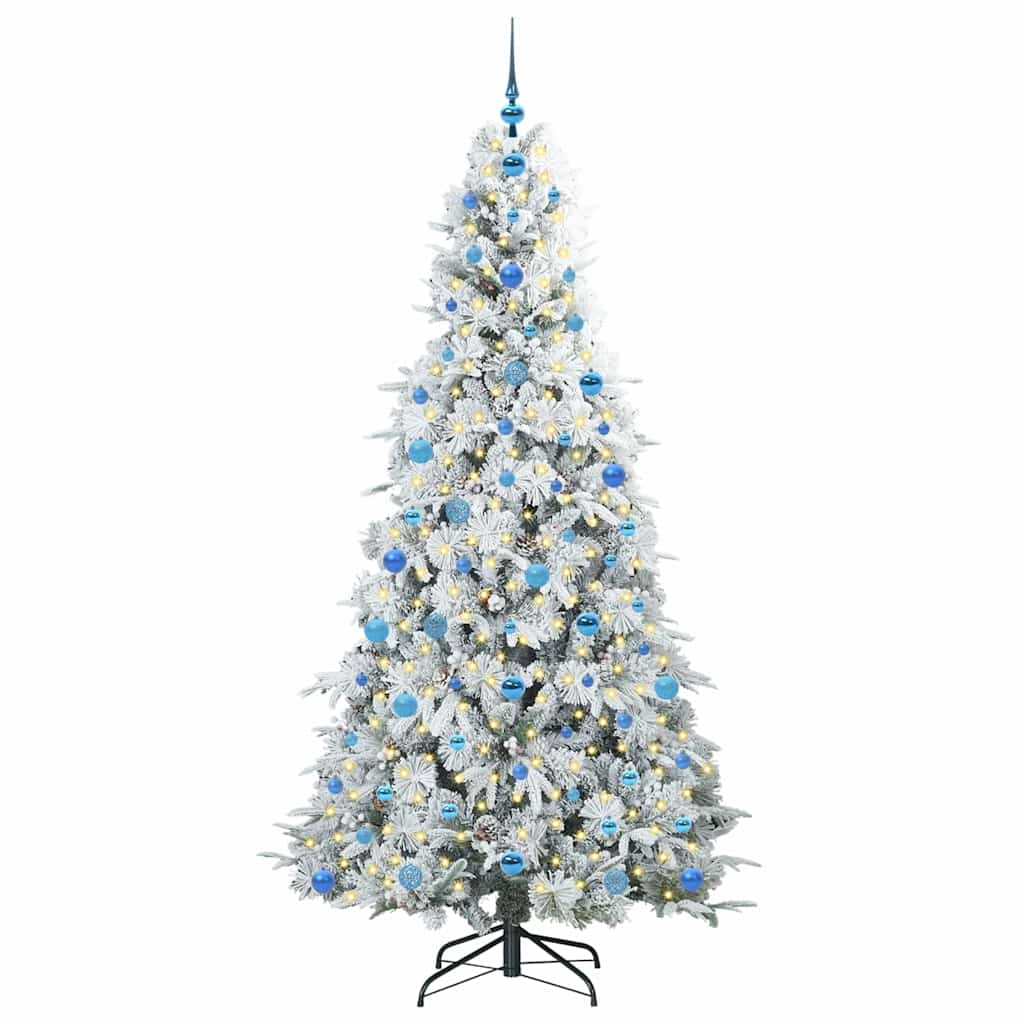 vidaXL Artificial Hinged Christmas Tree White 210 cm PE and PVC - 51523
