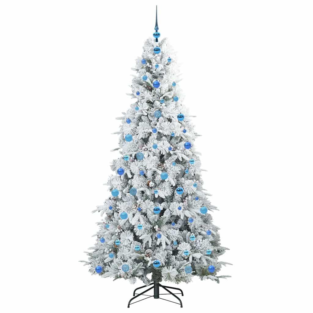 vidaXL Artificial Hinged Christmas Tree White 210 cm PE and PVC - 51523