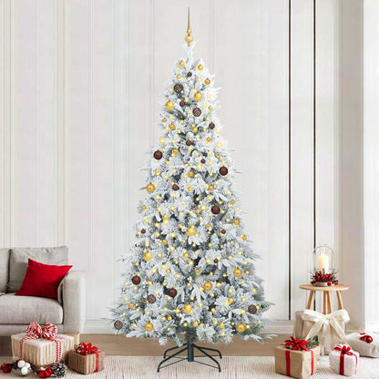 vidaXL Artificial Hinged Christmas Tree White 240 cm PE and PVC - 51543