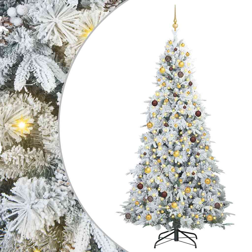 vidaXL Artificial Hinged Christmas Tree White 240 cm PE and PVC - 51543