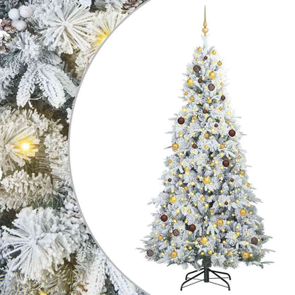 vidaXL Artificial Hinged Christmas Tree White 240 cm PE and PVC - 51543