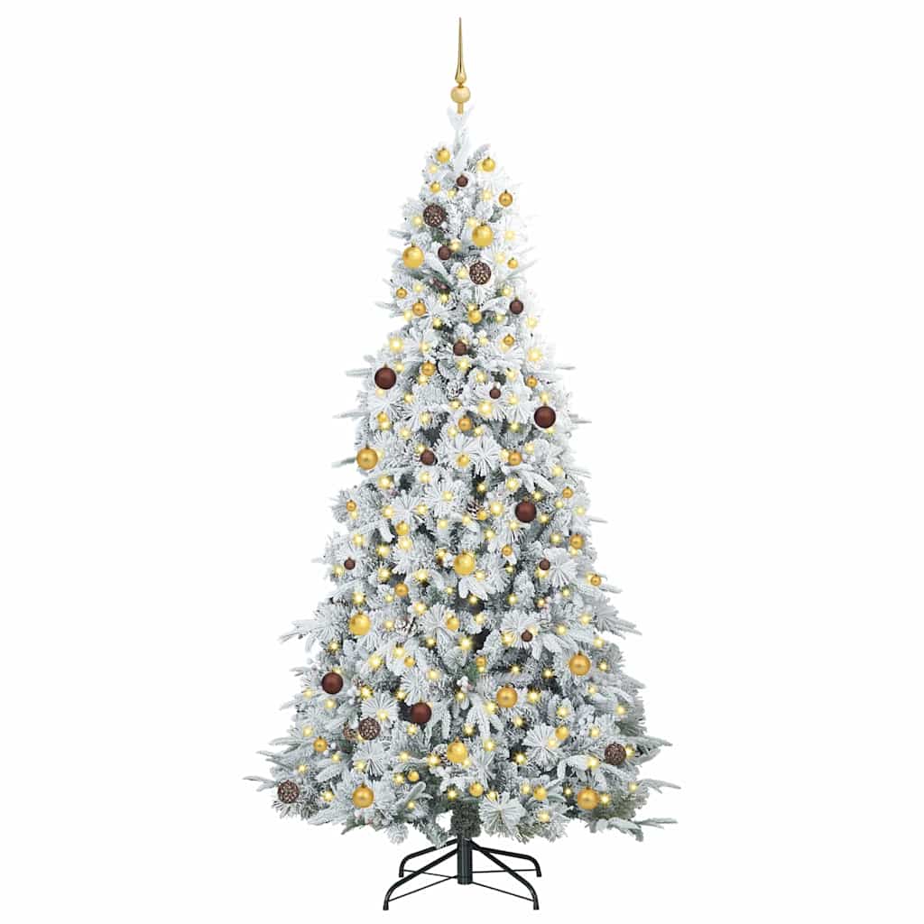 vidaXL Artificial Hinged Christmas Tree White 240 cm PE and PVC - 51543