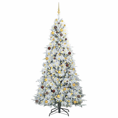 vidaXL Artificial Hinged Christmas Tree White 240 cm PE and PVC - 51543
