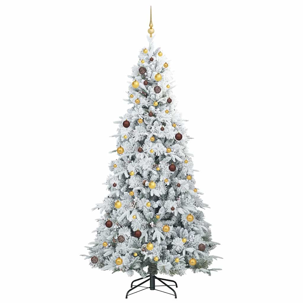 vidaXL Artificial Hinged Christmas Tree White 240 cm PE and PVC - 51543