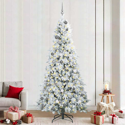 vidaXL Artificial Hinged Christmas Tree White 240 cm PE and PVC - 51550
