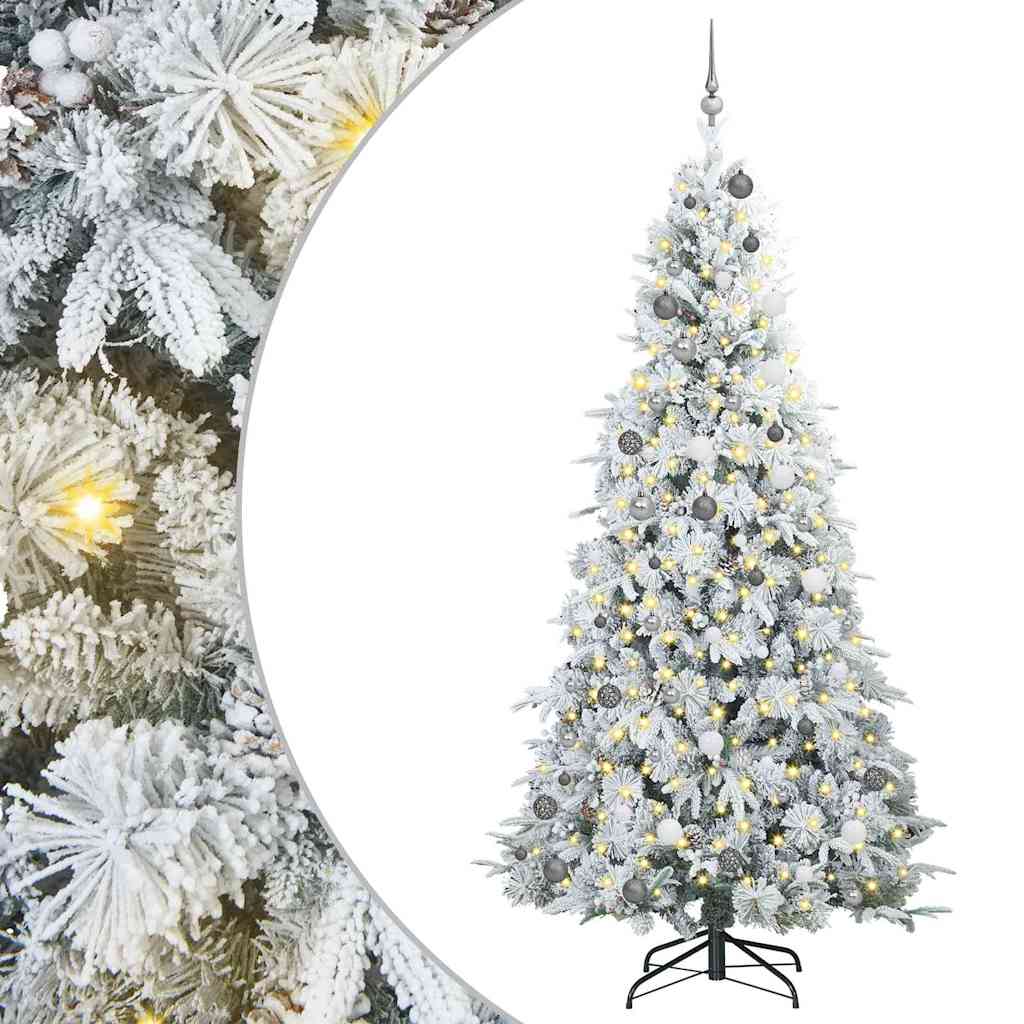 vidaXL Artificial Hinged Christmas Tree White 240 cm PE and PVC - 51550