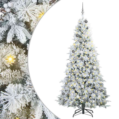 vidaXL Artificial Hinged Christmas Tree White 240 cm PE and PVC - 51550
