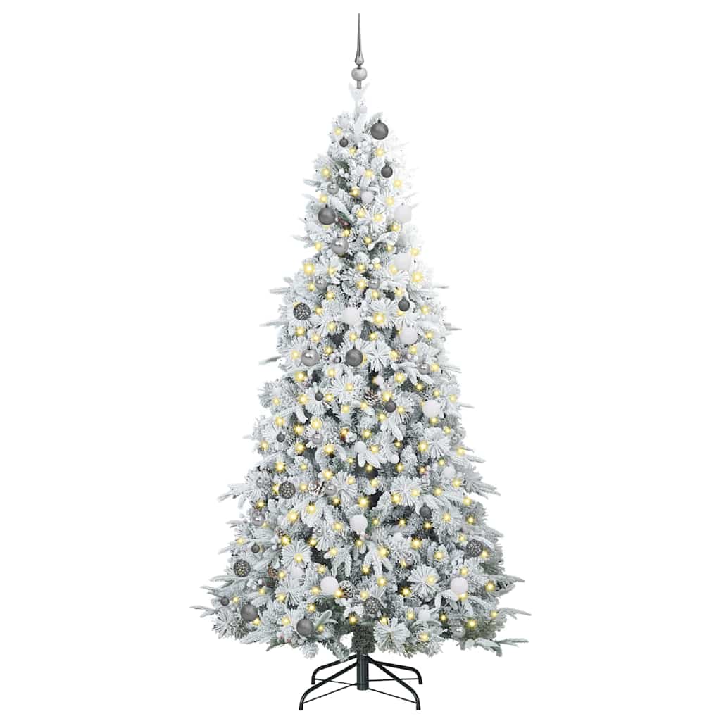vidaXL Artificial Hinged Christmas Tree White 240 cm PE and PVC - 51550