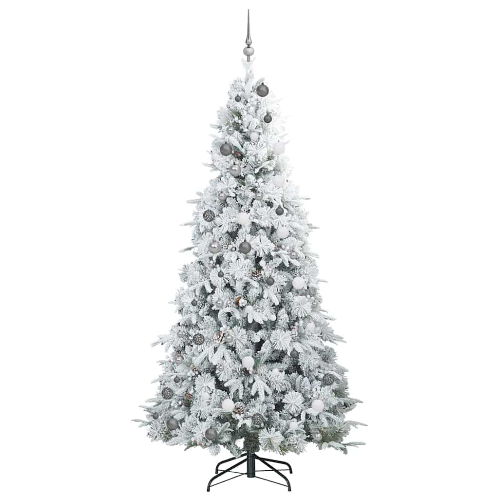 vidaXL Artificial Hinged Christmas Tree White 240 cm PE and PVC - 51550