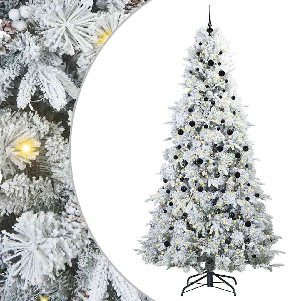 vidaXL Artificial Hinged Christmas Tree White 240 cm PE and PVC - 51553