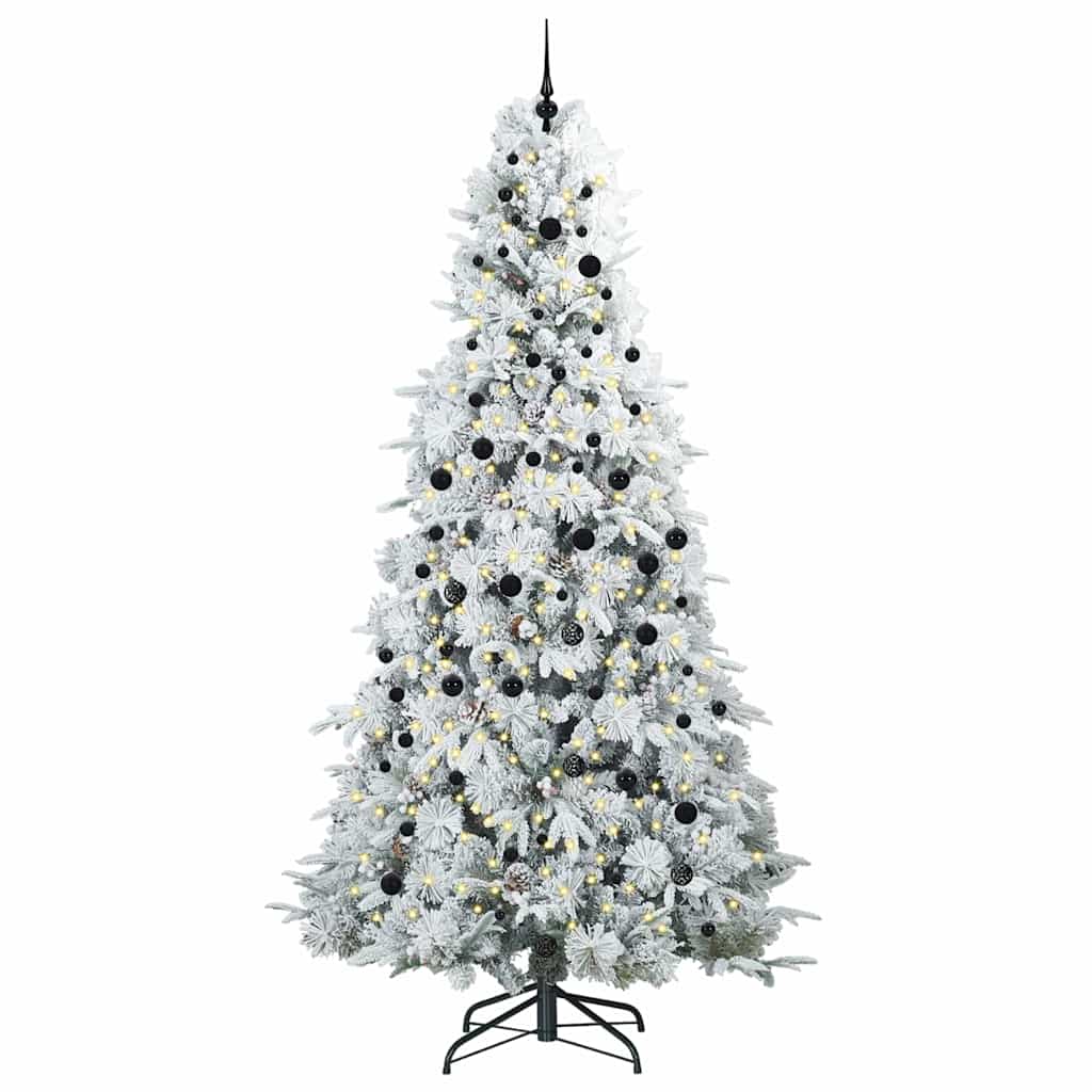 vidaXL Artificial Hinged Christmas Tree White 240 cm PE and PVC - 51553