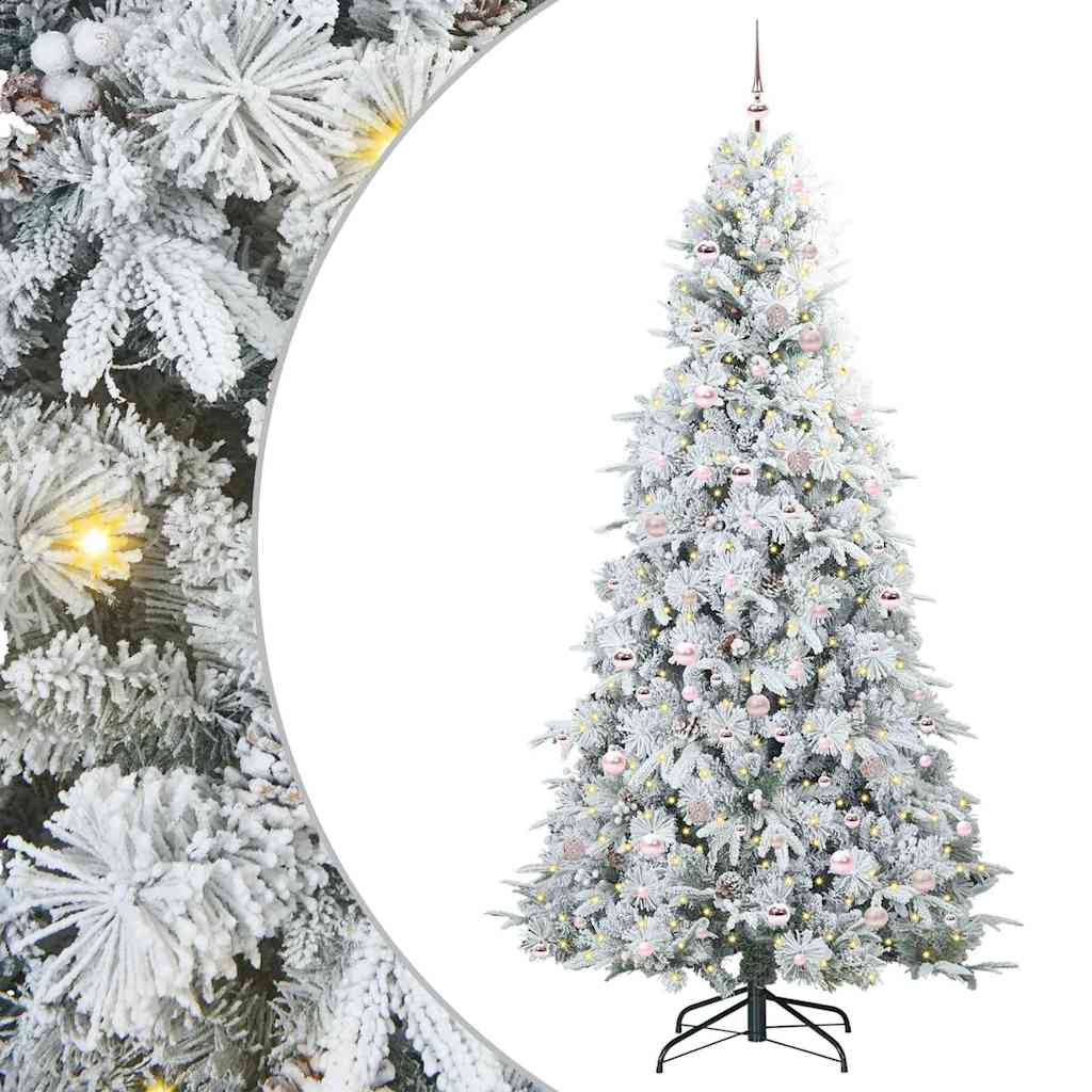 vidaXL Artificial Hinged Christmas Tree White 240 cm PE and PVC - 51555