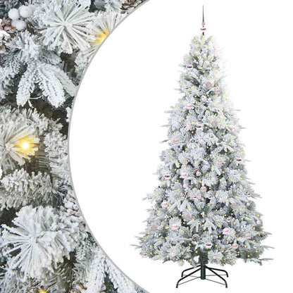 vidaXL Artificial Hinged Christmas Tree White 240 cm PE and PVC - 51555