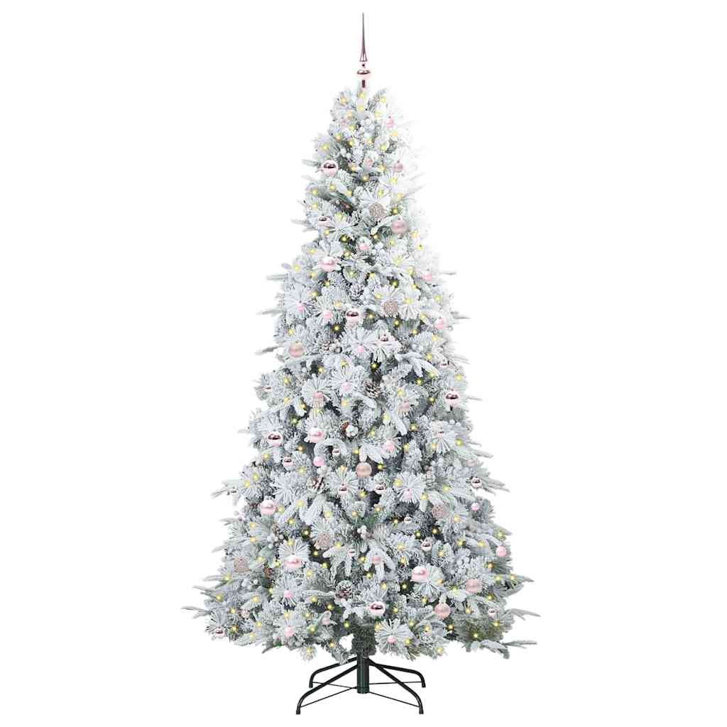 vidaXL Artificial Hinged Christmas Tree White 240 cm PE and PVC - 51555