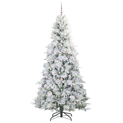 vidaXL Artificial Hinged Christmas Tree White 240 cm PE and PVC - 51555