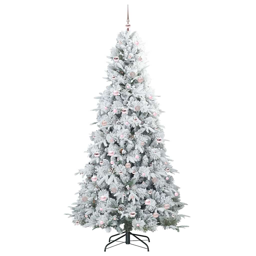 vidaXL Artificial Hinged Christmas Tree White 240 cm PE and PVC - 51555