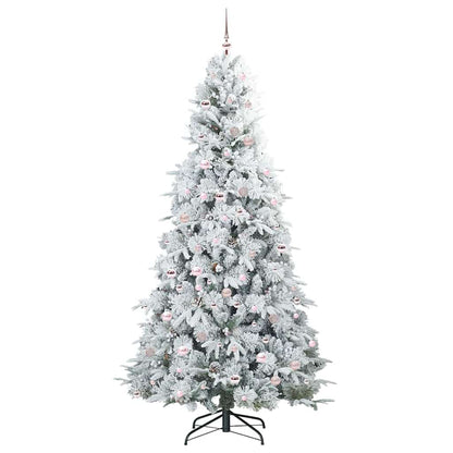 vidaXL Artificial Hinged Christmas Tree White 240 cm PE and PVC - 51555
