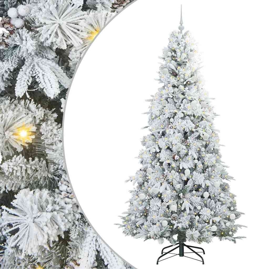 vidaXL Artificial Hinged Christmas Tree White 240 cm PE and PVC - 51556
