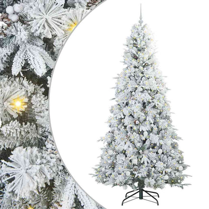 vidaXL Artificial Hinged Christmas Tree White 240 cm PE and PVC - 51556