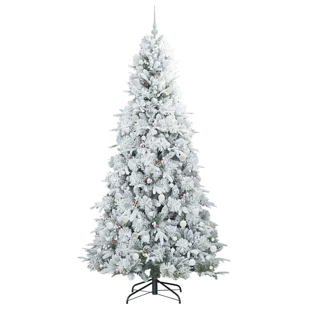 vidaXL Artificial Hinged Christmas Tree White 240 cm PE and PVC - 51556