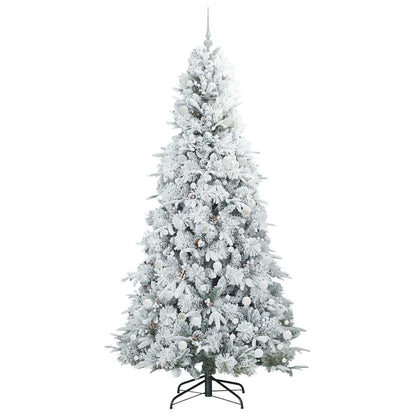 vidaXL Artificial Hinged Christmas Tree White 240 cm PE and PVC - 51556