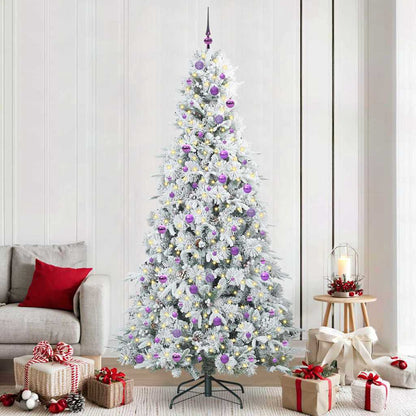vidaXL Artificial Hinged Christmas Tree White 240 cm PE and PVC - 51557