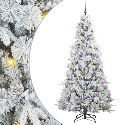 vidaXL Artificial Hinged Christmas Tree White 240 cm PE and PVC - 51557