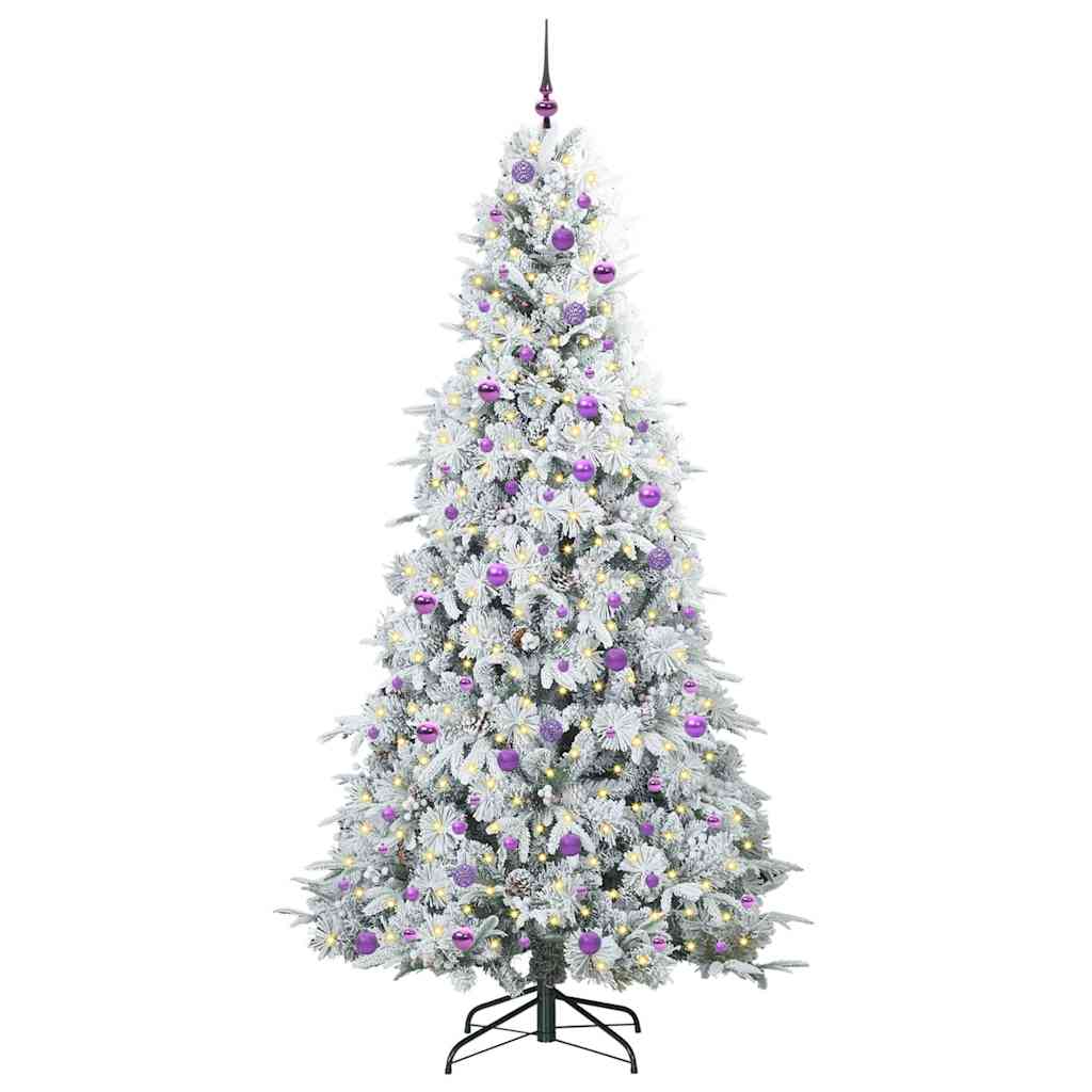 vidaXL Artificial Hinged Christmas Tree White 240 cm PE and PVC - 51557