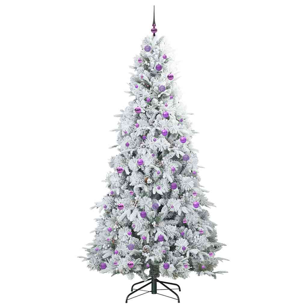 vidaXL Artificial Hinged Christmas Tree White 240 cm PE and PVC - 51557