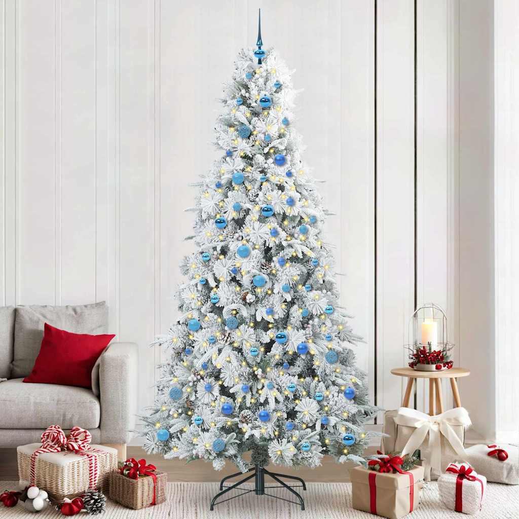 vidaXL Artificial Hinged Christmas Tree White 240 cm PE and PVC - 51560