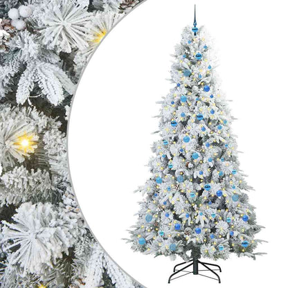 vidaXL Artificial Hinged Christmas Tree White 240 cm PE and PVC - 51560