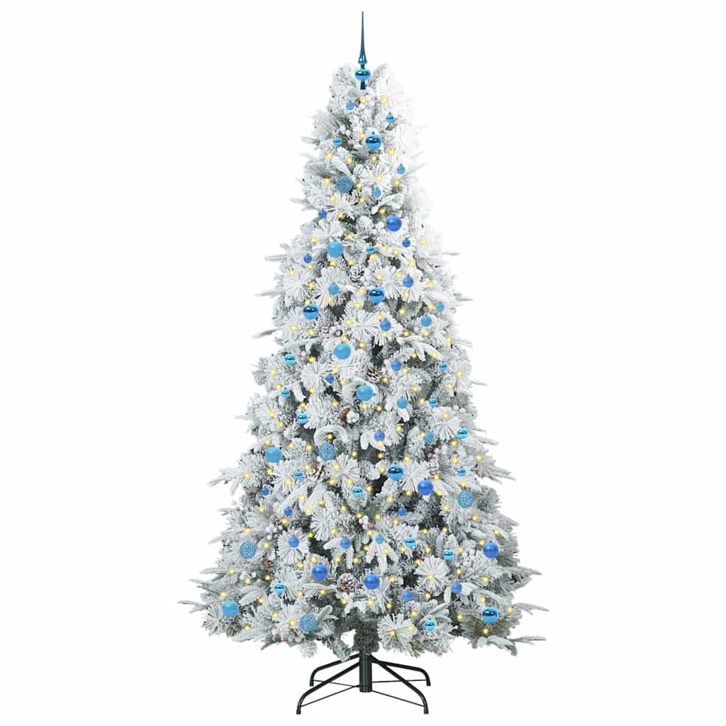 vidaXL Artificial Hinged Christmas Tree White 240 cm PE and PVC - 51560