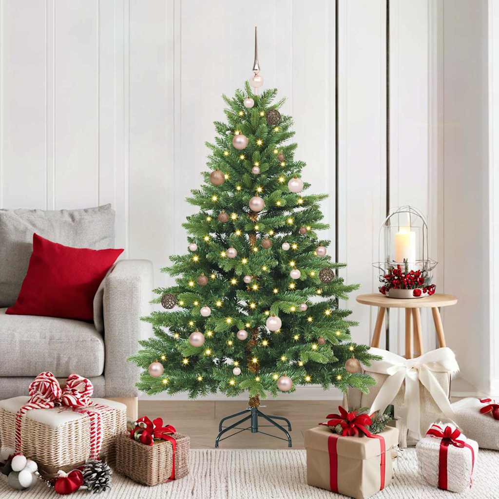 vidaXL Artificial Christmas Tree with 150 LEDs Green 150 cm PE and PVC - 51578