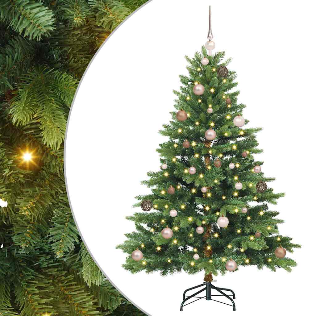 vidaXL Artificial Christmas Tree with 150 LEDs Green 150 cm PE and PVC - 51578