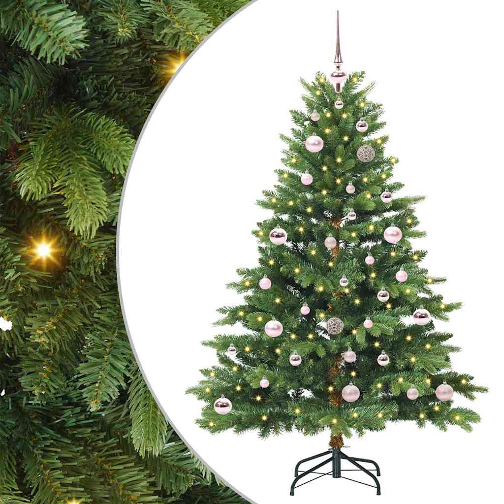 vidaXL Artificial Christmas Tree with 150 LEDs Green 150 cm PE and PVC - 51585