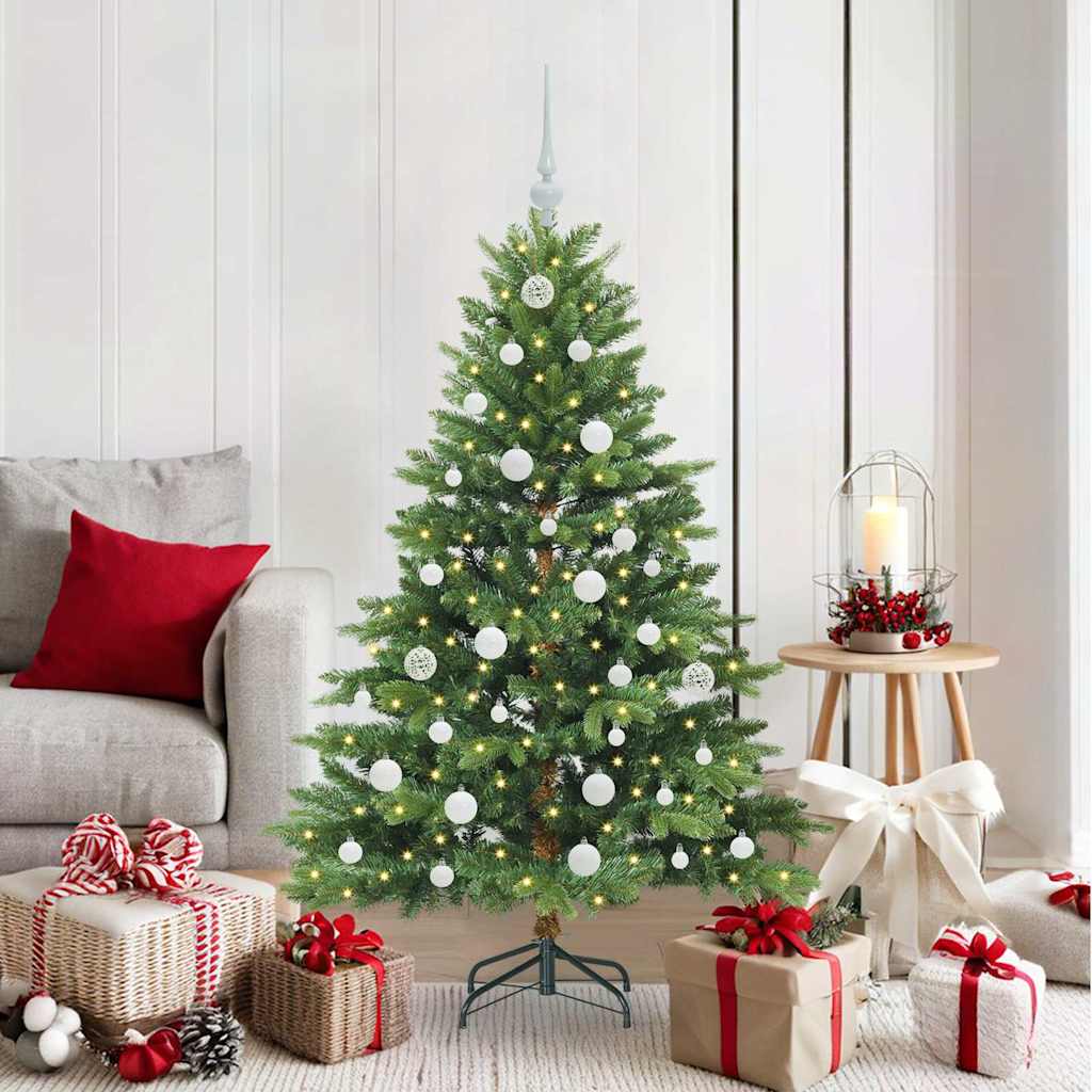 vidaXL Artificial Christmas Tree with 150 LEDs Green 150 cm PE and PVC - 51594