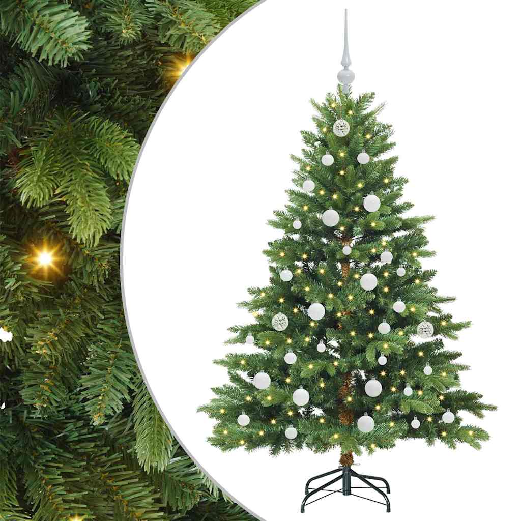 vidaXL Artificial Christmas Tree with 150 LEDs Green 150 cm PE and PVC - 51594