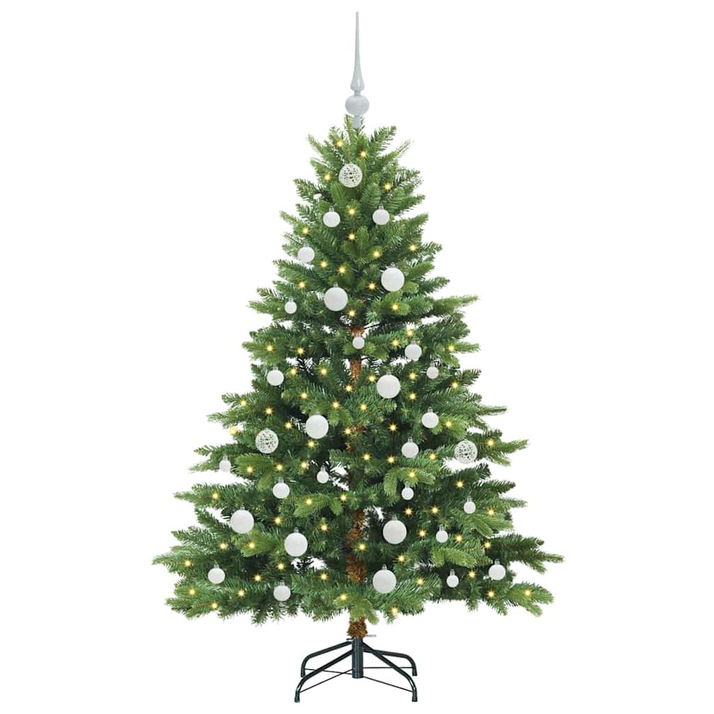 vidaXL Artificial Christmas Tree with 150 LEDs Green 150 cm PE and PVC - 51594