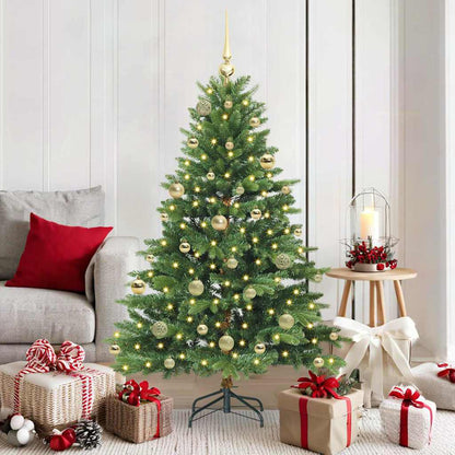 vidaXL Artificial Christmas Tree with 150 LEDs Green 150 cm PE and PVC - 51595