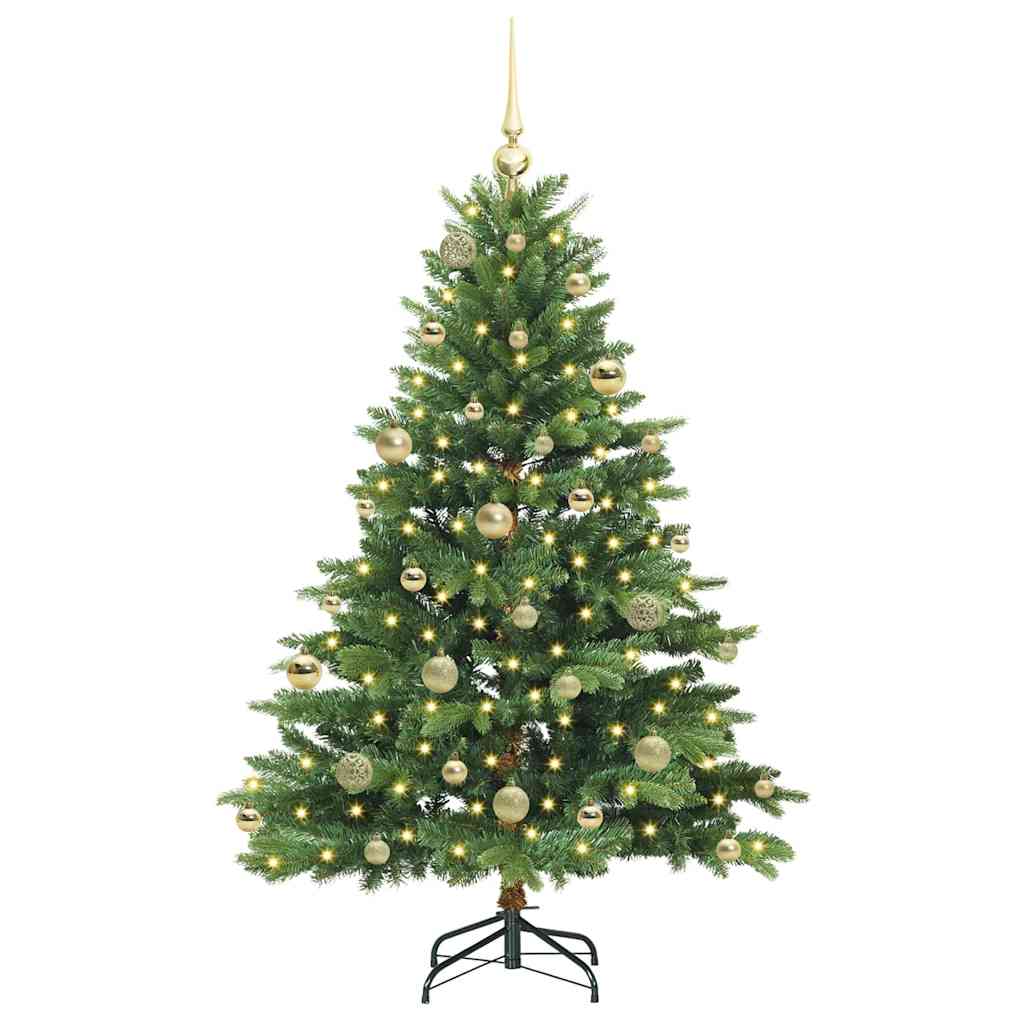 vidaXL Artificial Christmas Tree with 150 LEDs Green 150 cm PE and PVC - 51595