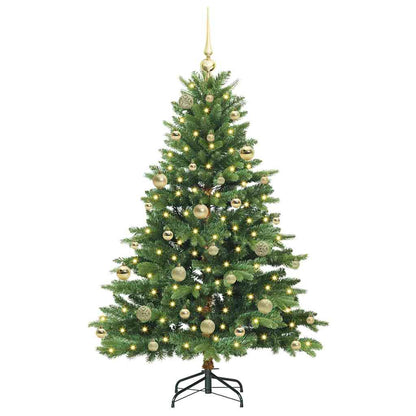 vidaXL Artificial Christmas Tree with 150 LEDs Green 150 cm PE and PVC - 51595