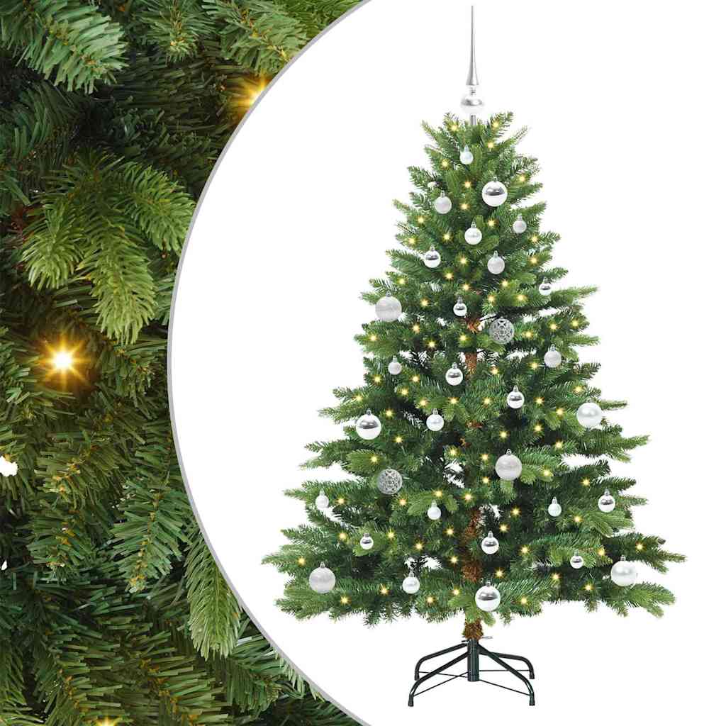vidaXL Artificial Christmas Tree with 150 LEDs Green 150 cm PE and PVC - 51596