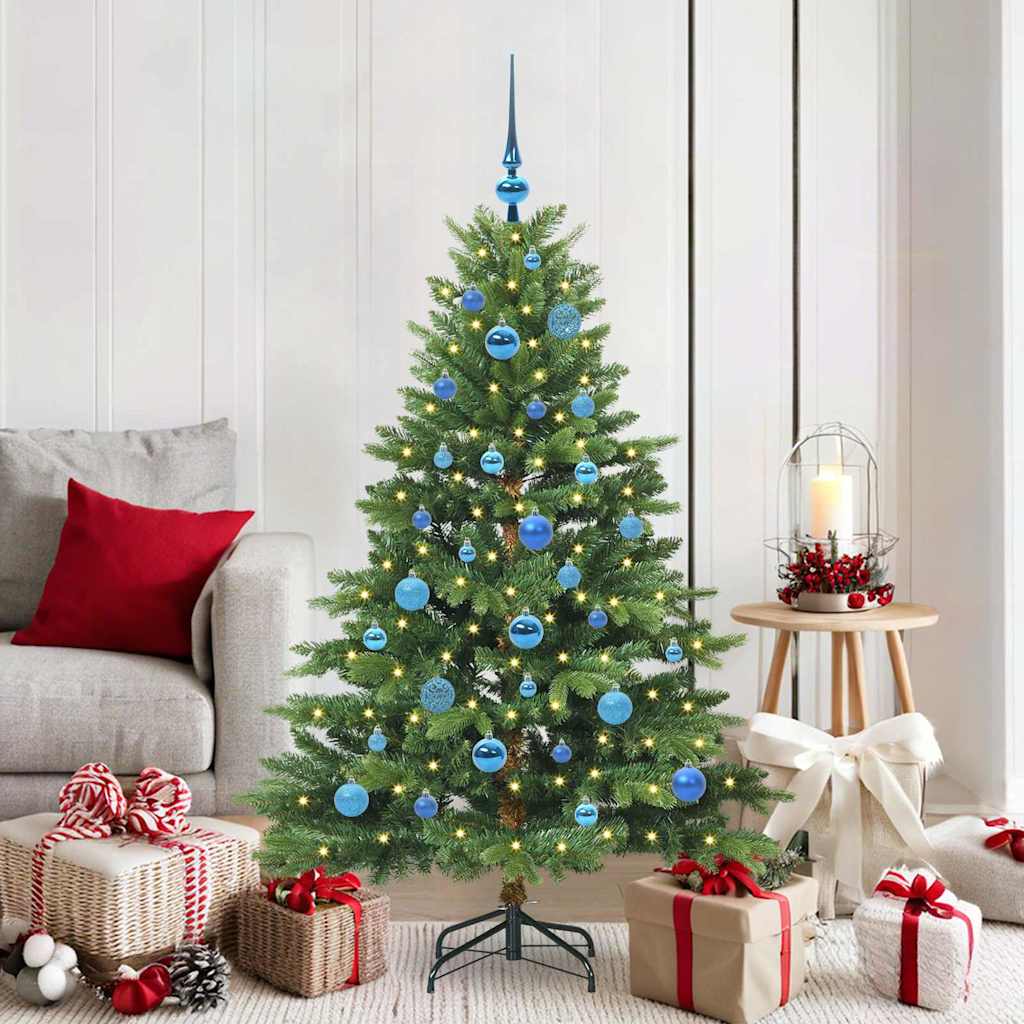 vidaXL Artificial Christmas Tree with 150 LEDs Green 150 cm PE and PVC - 51614