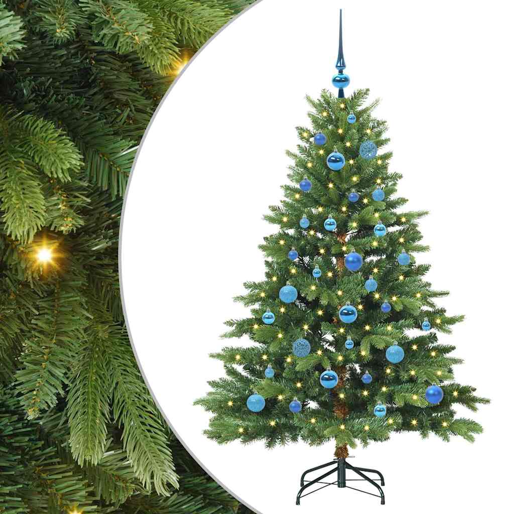 vidaXL Artificial Christmas Tree with 150 LEDs Green 150 cm PE and PVC - 51614