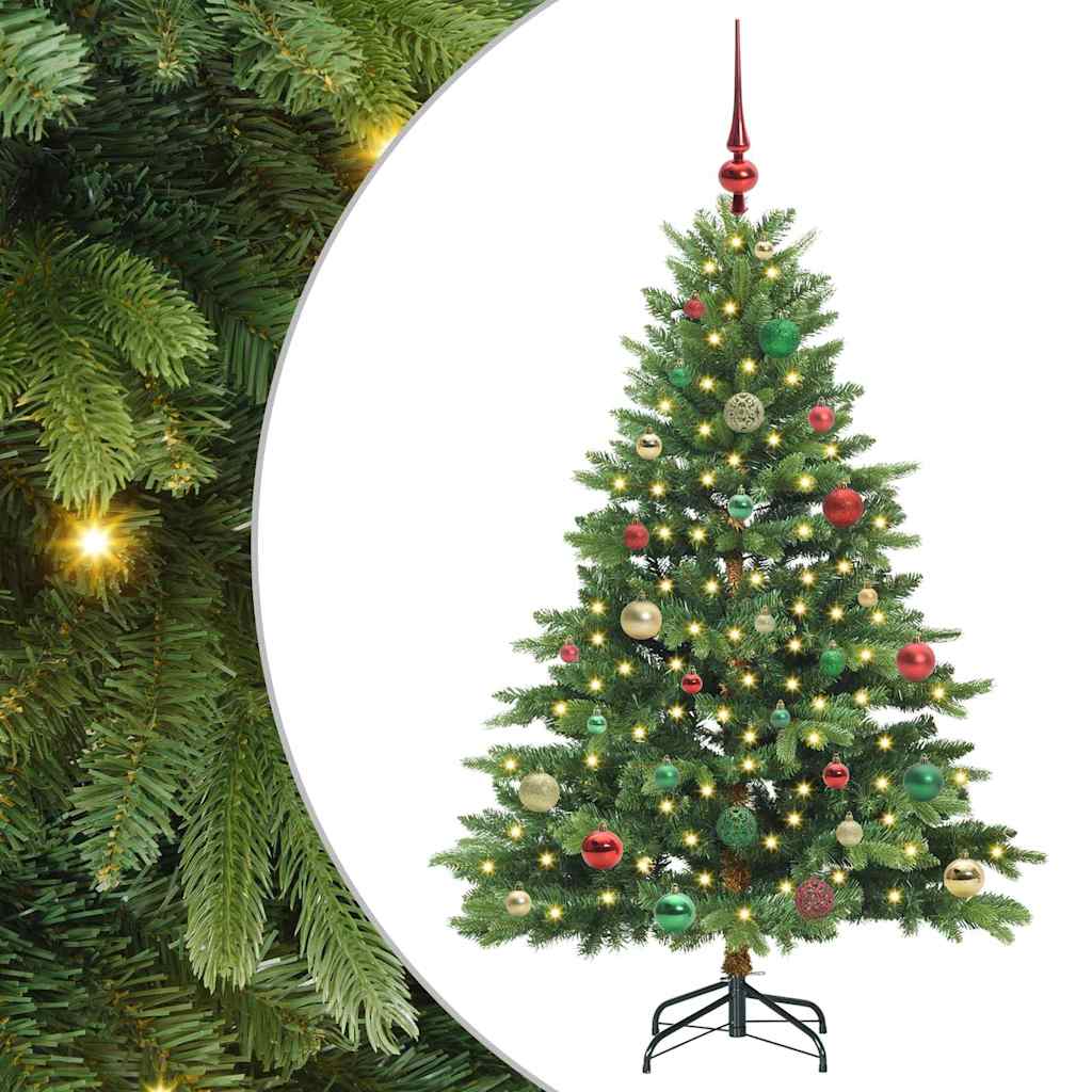 vidaXL Artificial Christmas Tree with 150 LEDs Green 150 cm PE and PVC - 51625