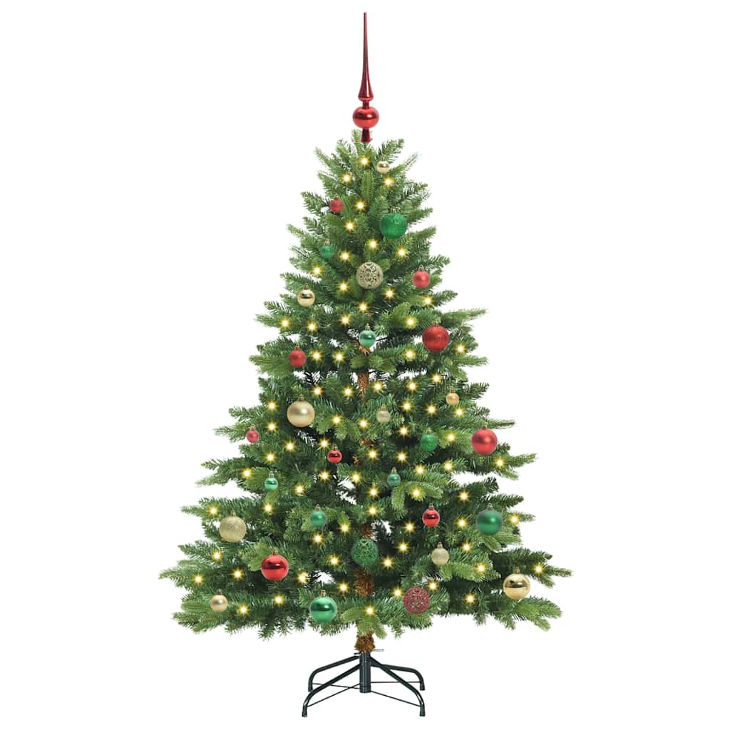 vidaXL Artificial Christmas Tree with 150 LEDs Green 150 cm PE and PVC - 51625