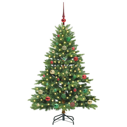 vidaXL Artificial Christmas Tree with 150 LEDs Green 150 cm PE and PVC - 51625