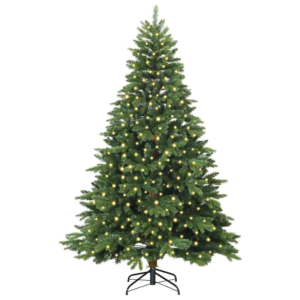 vidaXL Artificial Christmas Tree with 300 LEDs Green 180 cm PE and PVC - 51626