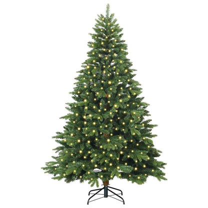 vidaXL Artificial Christmas Tree with 300 LEDs Green 180 cm PE and PVC - 51626